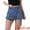 Blue, variant on DARING DIVA Women's High Waist Western Asymmetrical Denim Cargo Skirt Shorts XL Black