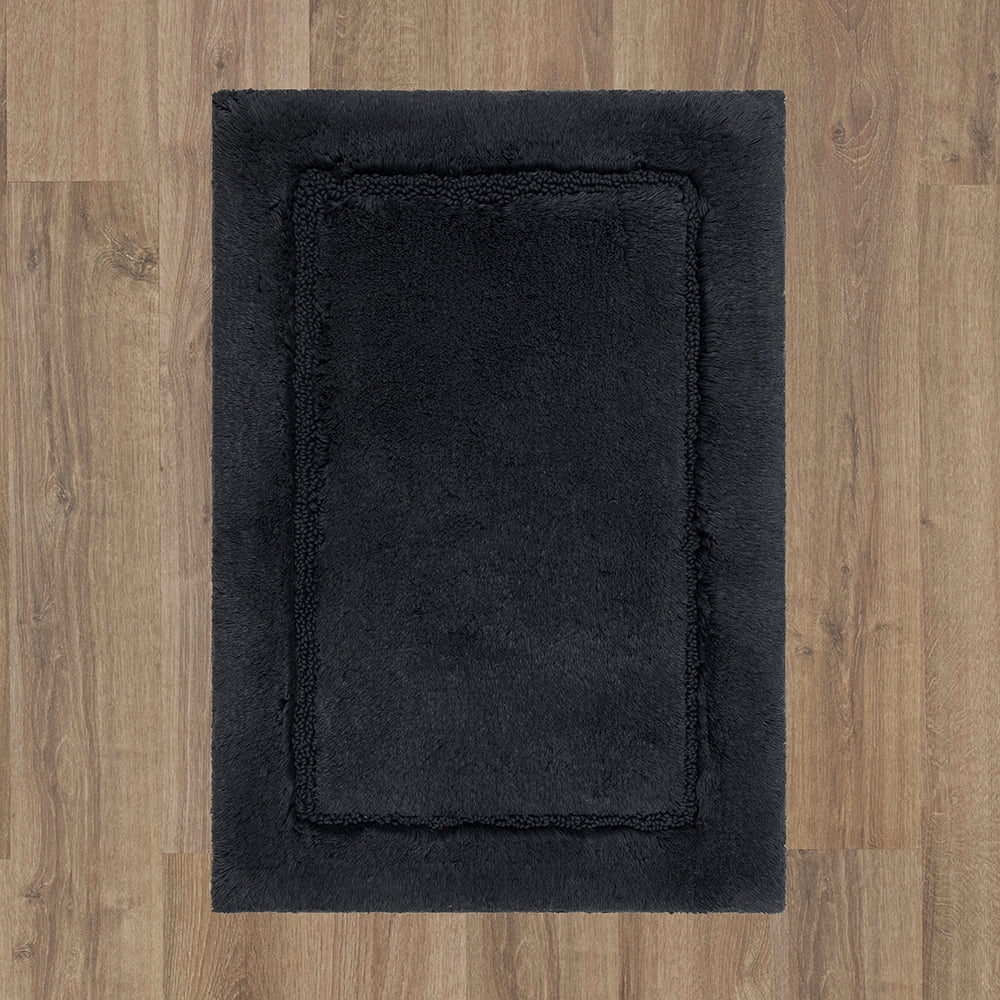 Mohawk Home Regency Plush Stain/Fade Resistant Non-Slip Machine Washable Bath Mat, Charcoal, 1' 9" x 2' 10"