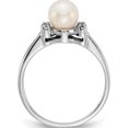 thumbnail image 2 of 14K White Gold 6mm Fw Cultured Pearl Aa Diamond Ring (Size 6) Made In United States y1842pl/aa, 2 of 5