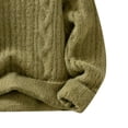thumbnail image 6 of FRSASU Mens V Neck Pullover Chunky Sweaters Ribbed Knitted Cable Oversized Pullovers Tops Army Green, 6 of 6
