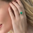 thumbnail image 6 of Gem Stone King 18K Yellow Gold Plated Silver Green Simulated Emerald Ring for Women | 2.78 Cttw | Emerald Cut 9X7MM | Available in Size 5, 6, 7, 8, 9, 6 of 6