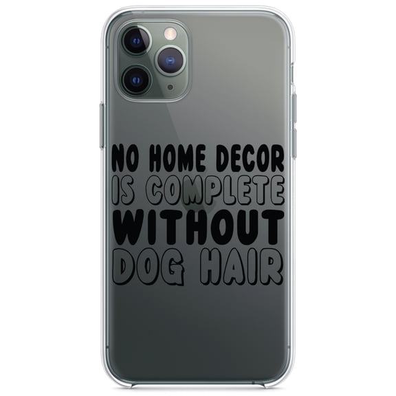 DistinctInk Clear Shockproof Hybrid Case for iPhone 11 (6.1" Screen) - TPU Bumper Acrylic Back Tempered Glass Screen Protector - No Home Décor Complete without Dog Hair