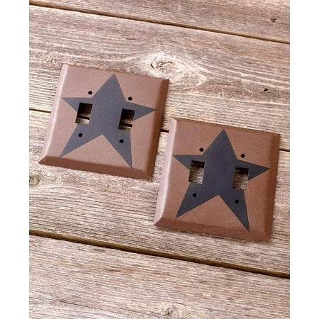 Double Combo Light Switchplate The Lakeside Collection Set of 2 Primitive Country Double Light Switch Plate Covers ()