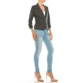 thumbnail image 5 of Moa Collection Women's Fitted Solid Blazer with Button Closure and Ruched Sleeves, 5 of 7