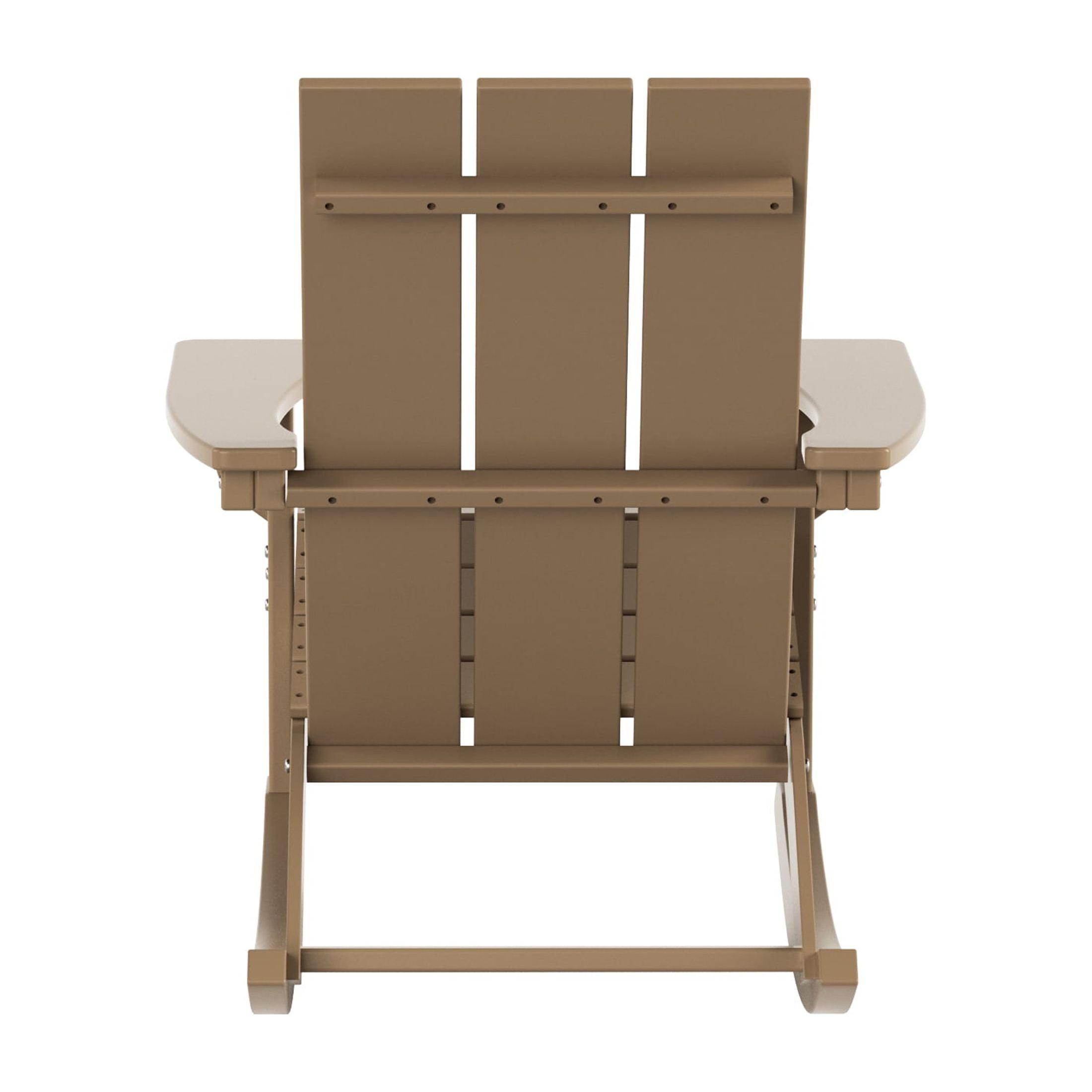 GARDEN Set of 2 Modern Plastic Outdoor Rocking Chairs for Patio Porch, Weathered Wood