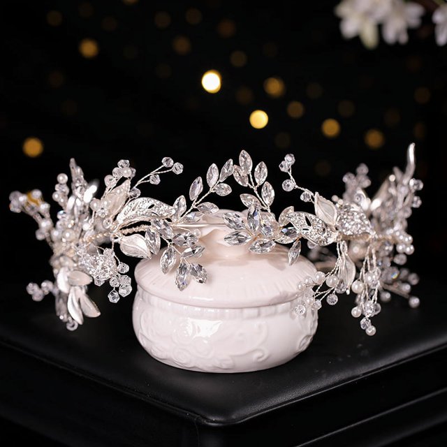 Tocados de novia para accesorios para el cabello de boda para novias Diadema de boda con diamantes de imitación para mujeres y niñas (1 unidad)