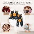 thumbnail image 7 of Honeii Planets And Their Moons Print Women's Pajama Sets Long Sleeve Button Down Sleepwear Nightwear Soft Pjs Lounge Sets 2PCS-, 7 of 7