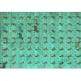 thumbnail image 1 of Ahgly Company Machine Washable Indoor Rectangle Abstract Turquoise Blue Modern Area Rugs, 8' x 12', 1 of 4