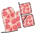 thumbnail image 2 of XMXT Waterproof Oven Mitts and Pot Holders Sets, Two Color Romantic Roses Sets Kitchen Cooking Heat Resistant, 4 Pcs, 2 of 8