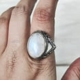 thumbnail image 4 of Rainbow Moonstone Mens Ring, Natural Blue Fire Rainbow Moonstone, Silver Jewelry, 925 Silver Ring, Birthday Gift, Heavy Mens Ring, Arabic Design, Ottoman Style Ring, Christmas, Turkey Mens Signet Ring, 4 of 7