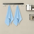 thumbnail image 5 of Unique Bargains 4 Pcs Striped Quick Drying Non-Linting Hand Towel Blue/Dark Grey, 5 of 7