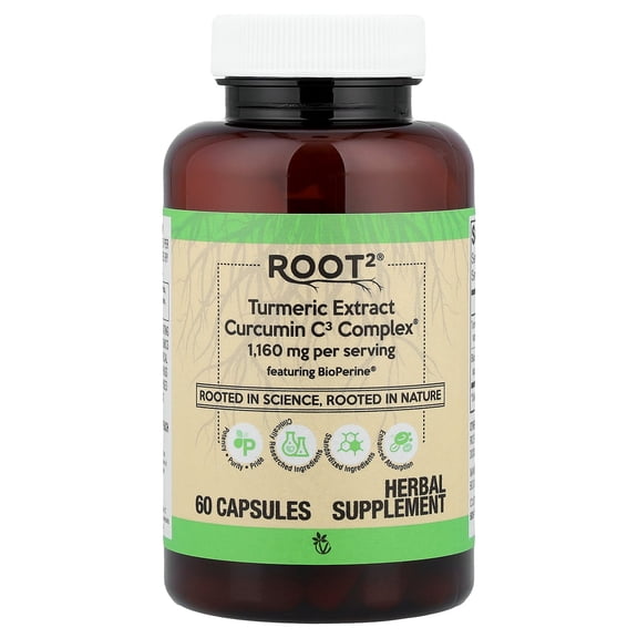 Vitacost Root2®, Turmeric Extract Curcumin C3 Complex®, 60 Capsules