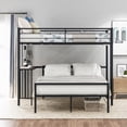 thumbnail image 4 of Aukfa Twin Over Full Metal Bunk Bed - Kids Bed with Ladder Split Into 2 Beds - Black, 4 of 8