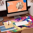 thumbnail image 5 of Large Gaming Mouse Pad for Desk, Colorful Hummingbird Desk Mat, Bright Hummingbird Desk Pad, 31.5"x11.8" Extended Big Computer Keyboard Mouse Pad with Non-Slip Base and Stitched Edge, 5 of 13