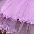 thumbnail image 3 of CUZIBR Toddler Baby Girls Wedding Party Dress Cap Sleeve Floral Lace Embroidery Round Neck Mesh Patchwork High Low Princess Dress Summer Stylish Formal Birthday Tutu Dress,Purple,12-18 Months, 3 of 7