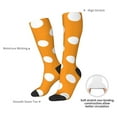 thumbnail image 4 of KLL Orange And White Polka Dot Print Cool Socks Men's Women's Crew Socks Funny Crazy Novelty Stockings, 4 of 6