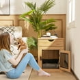 thumbnail image 3 of Gymax Furniture Style Dog Crate Cage End Table w/ Lockable Door Chew-proof Metal Grid, 3 of 10