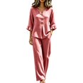 thumbnail image 2 of SELONE Dressy Matching Sets for Women Plus Size Plaid Henley Ruffle Blouse Wide Leg Long Pants Casual Workout Outfits, 2 of 7