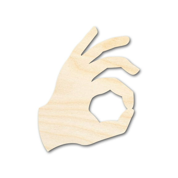Unfinished Wood Okay Hand Shape 7" / 1/4"