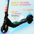 thumbnail image 3 of EVERCROSS Electric Scooter for Kids Ages 4+, 5 mph & 40 mins of Ride, LED Colorful Lights, Adjustable Height and Lightweight, Gift for Kids, Black, 3 of 7