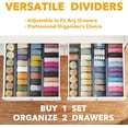 thumbnail image 5 of SpaceAid Bamboo Dresser Drawer Dividers 6 Pack, 4.65“ High Adjustable 12.5“-17” Drawer Organizers for Clothing, Blue, 5 of 7