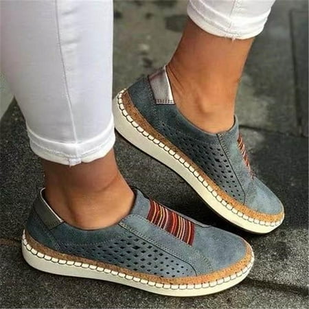 Ecqkame Women s Sneakers Clearance Spring Sneakers Women Casual Ladies Sport Shoes Casual Slip On Shoes Blue 42