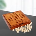 thumbnail image 1 of Juego de mesa de solitario de mármol de madera, juego de ajedrez para adultos y , juguetes con caja de almacenamiento marrón perfke Juego de mesa, 1 of 7