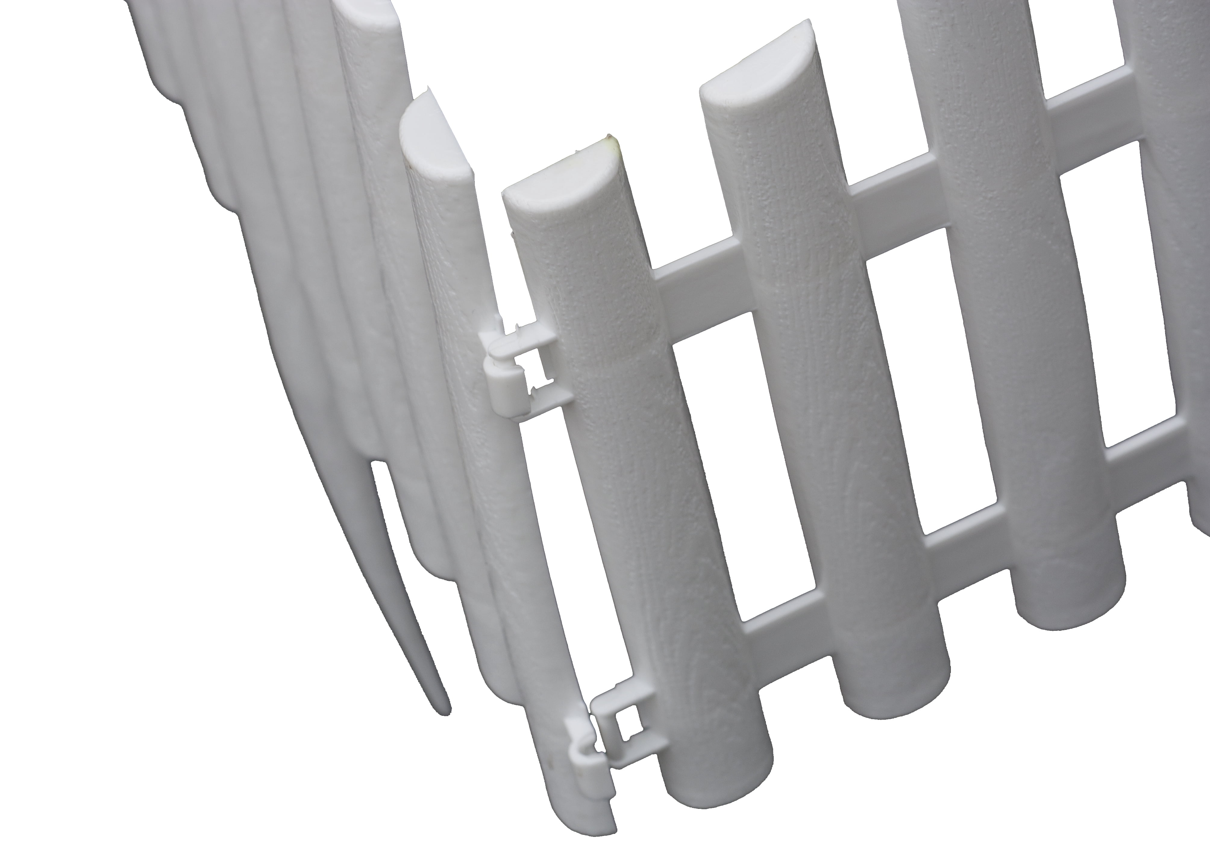 Picket Fence Style Decorative Fencing - White Border Edging - 13"x24" sections - 16' of Garden Edging