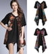 thumbnail image 3 of Vestido de mujer, escote en V, dobladillo irregular, vintage, suelto Romacci Rosa XXXL, 3 of 6