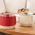 thumbnail image 3 of 1.5L Multi-functional Electric Cooker, Non-stick Coated Electric Pan With Phone Holder, Mini Ramen Cooker With Over-Heating Protection For Cooking Various Dishes white (black liner) folding pot, 3 of 5