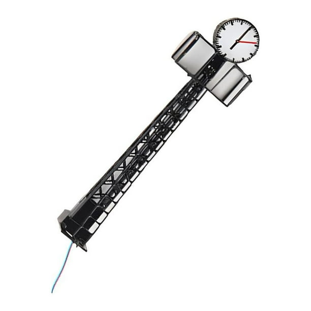 Bearachild Lámparas de reloj de ferrocarril, Material de Metal, poste de luz en miniatura, diseño de construcción de tren, luces de calle, decoraciones Artesanía Tipo8 Bearachild HA064507-08