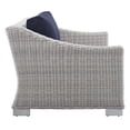 thumbnail image 5 of Modway Conway Modern Rattan & Fabric Outdoor Loveseat in Navy/Light Gray, 5 of 10