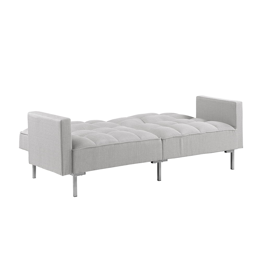 Kepooman Modern Upholstered Convertible Sofa Bed with Armrest for Living Room, Light Grey Kepooman Modern Upholstered Convertible Sofa Bed with Armrest for Living Room, Light Grey