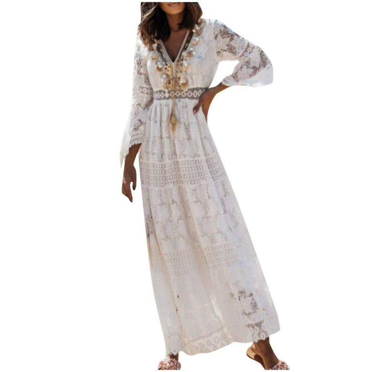 OKBOP Beach Wedding Dresses for Bride-Mini Fashion Lace Three Quarter Sleeve Evening Dress Party Dress Swallowtail Sundress Summer - Walmart.com OKBOP Beach Wedding Dresses for Bride-Mini Fashion Lace Three Quarter Sleeve Evening Dress Party Dress Swallowtail Sundress Summer - Walmart.com
