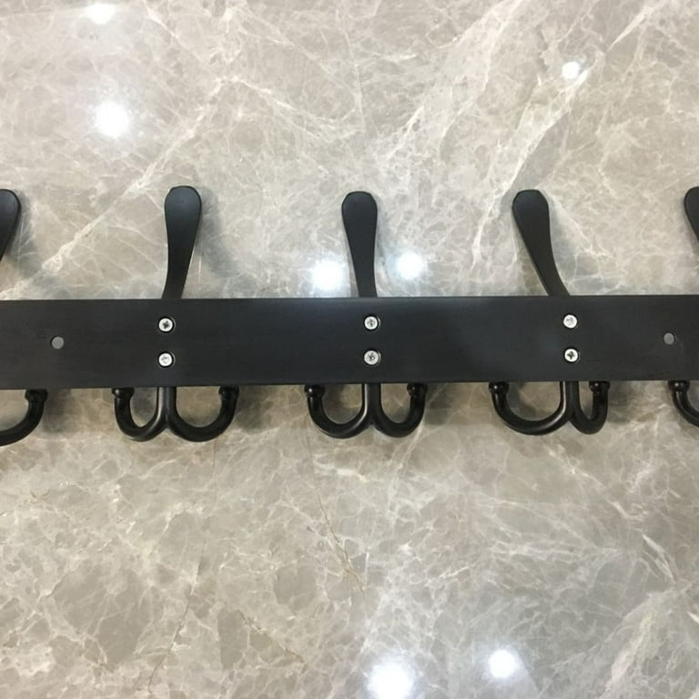 Coat Rack Wall Mounted Long,5 Tri Hooks for Hanging Coats, Coat Hooks Wall Mounted,Wall Coat Hanger,Hook Rack for Clothes,Jacket,Hats, Size: 40, Black