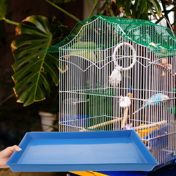 Raindrops Pet Cage Bottom Tray, Blue, Durable Plastic, Leak-Resistant, Easy Clean