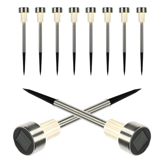 UBesGoo LED Garden Light,10PCS Stainless Steel Warm White Lawn Lamps