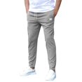 thumbnail image 2 of Men's Casual Slim-Fit Solid Color Nine-Point Pants with Pockets, Ankle-Length Trousers for Business Casual and Daily Outfits,Light Gray,XL, 2 of 8