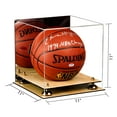 thumbnail image 6 of Deluxe Acrylic Full Size Basketball Display Case with Mirror, Gold Risers and Wood Floor (A001-GR), 6 of 7