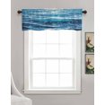 thumbnail image 3 of Blue Beach Coastal Kitchen Valances for Windows Farmhouse Linen Window Valance Curtain for Living Room Window Treatment Watercolor Nautical Abstract Art Valance Rod Pocket Topper Drape, 42 x 18 Inch, 3 of 6