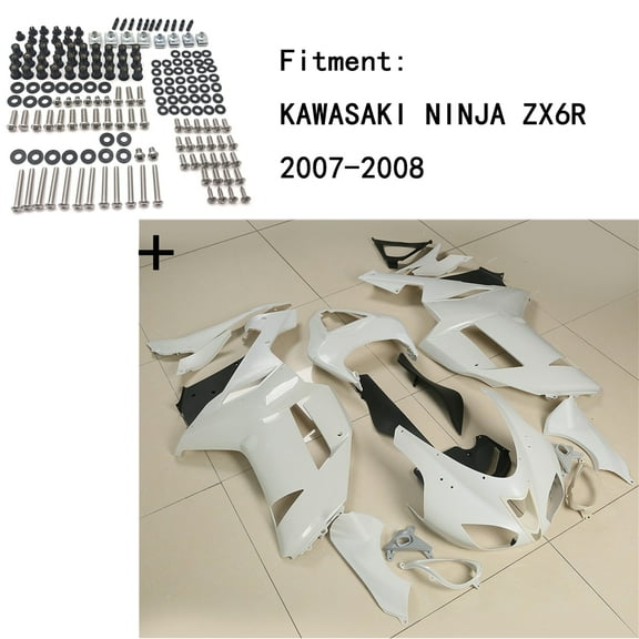 HTTMT Replacement of Unpainted ABS Body work Fairing Kit w/ screw For KAWASAKI NINJA ZX6R 2007-2008