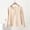 Beige, variant on Dianli Pajamas Loungewear Button Round Neck Long Sleeve Base Top With Curved Hem Plus Velvet Warm Coat Soft Cozy Layered Homewear Nightwear Sleepwear