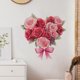 thumbnail image 2 of Adhesivos de pared autoadhesivos de PVC con forma de corazón de rosa, diseño floral, 30 x 30 cm, 2 of 4