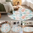 thumbnail image 5 of Round Rugs 3.3Ft, Teal Red Seahorse Coastal Round Area Rug Washable Indoor Throw Carpet, Vintage Nautical Beach Coral Starfish Soft Non Slip Circle Rug for Laundry Room Patio Home Decor Aesthetic, 5 of 8