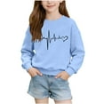 thumbnail image 2 of Cowsor Kids Heart Printed Fleece Lined Crewneck Sweatshirt Warm Casual Pullover for 1-13 Years Old Fall Winter Daily Wear, 2 of 6