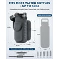 thumbnail image 2 of Dark Gray Magnetic Gym Water Bottle Holder with Phone Pockets & Shoulder Strap, Bottle Carrier Sleeve with 5 Strong Magnets, Gym Accessory Organizer for Men and Women, 2 of 7