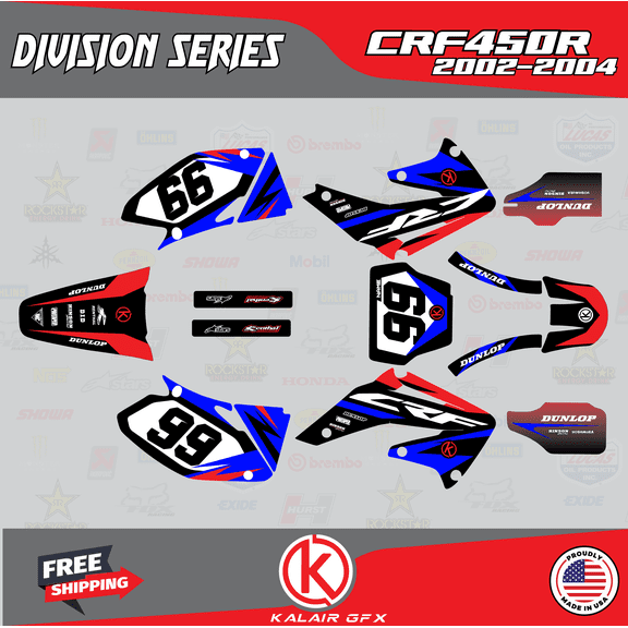 Kalair GFX Graphics Kit for Honda CRF450R (2002-2004) Division Series