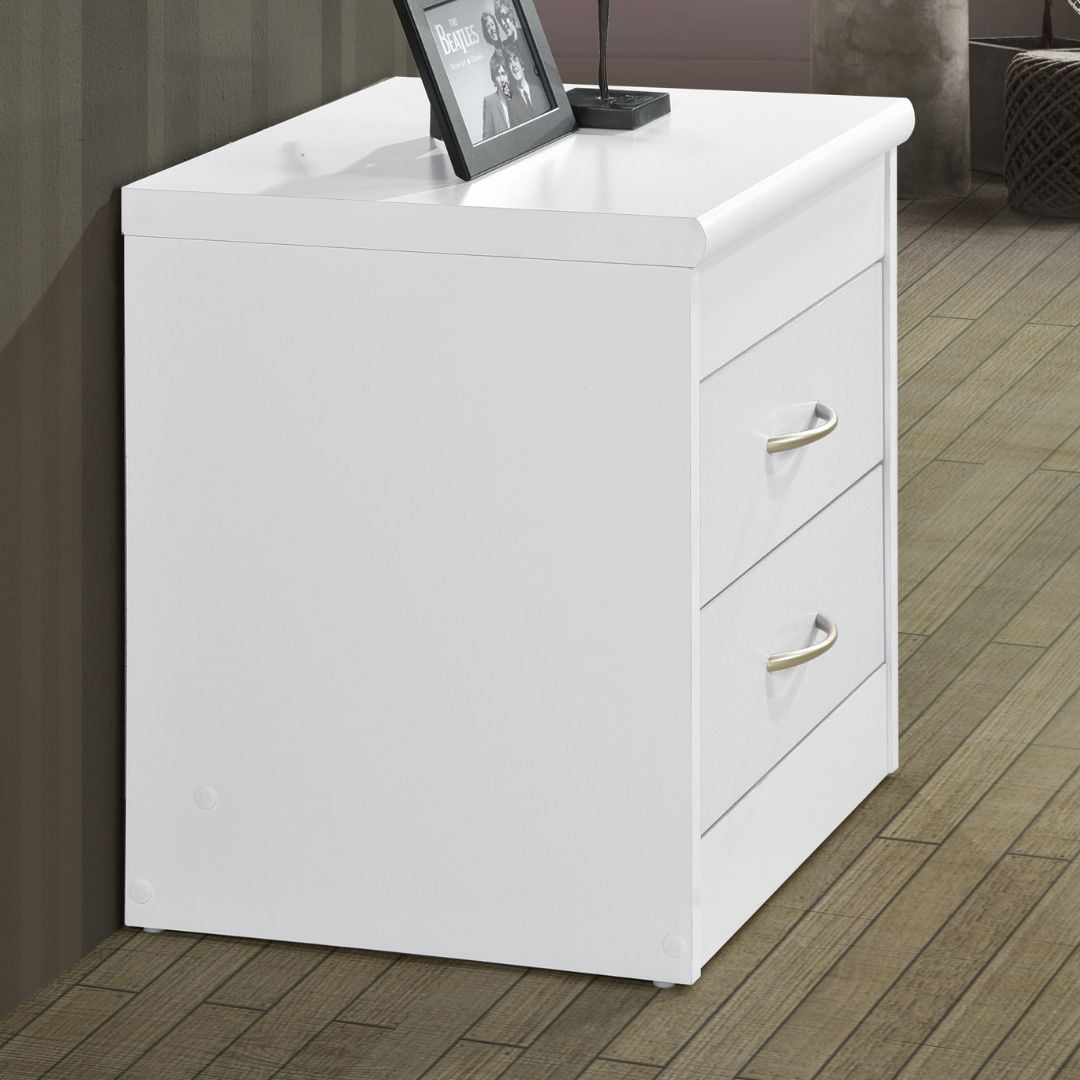 Hodedah 2-Drawer Nightstand, White