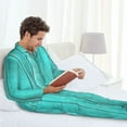 thumbnail image 6 of Uemuo Turquoise Wooden2 Pattern 2-Piece Loungewear Set - Men’s Soft Sleepwear, Cozy Winter PJs, Comfy Sleep Set-X-Large, 6 of 7