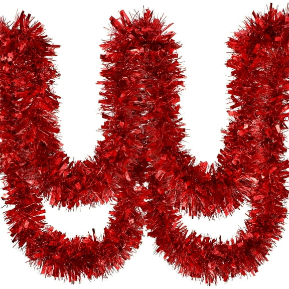 LAMIRO 50 Feet Christmas Tinsel Garland Metallic Twist Garland Shiny Hanging Garland Ornaments for Christmas Tree Party Supplies Indoor and Outdoor Decoration